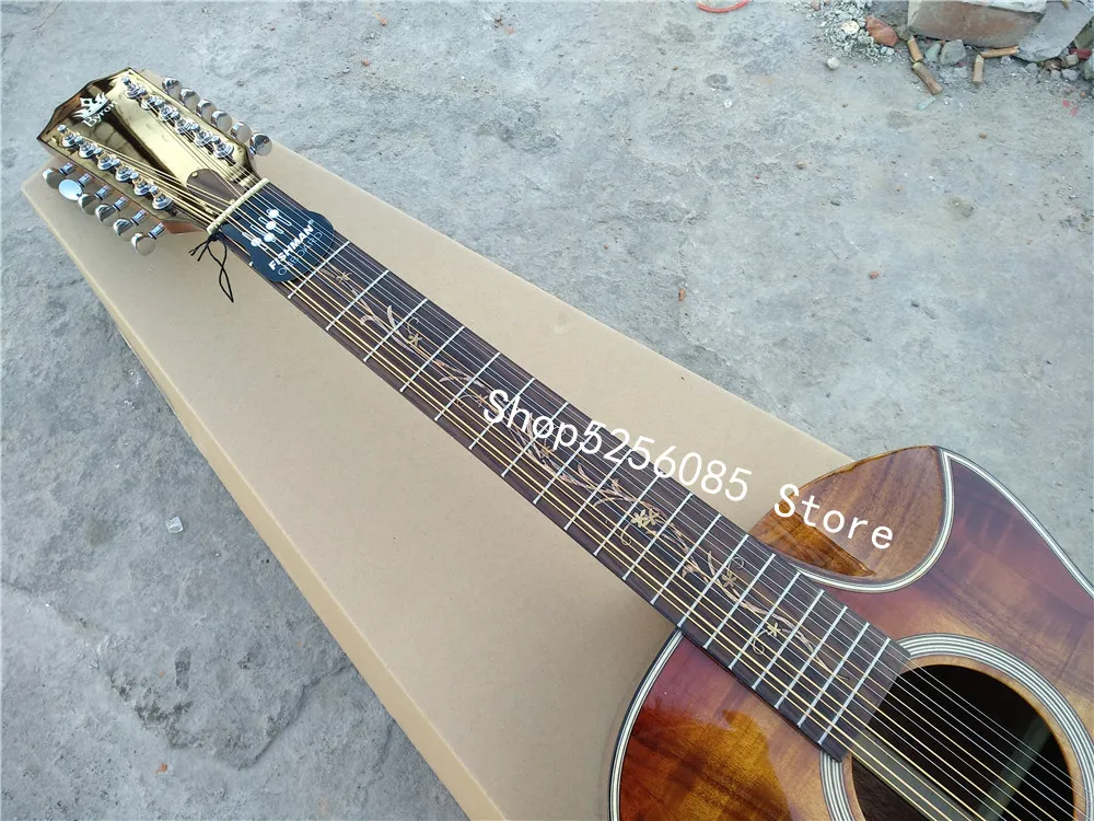 Древесина КоА гитара Grand auditory body style с подлокотниками bevelled cutway 12 струнная акустическая электрогитара