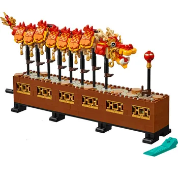 

80102 652pcs Ideas Series The Chinese New Year Dragon Dance Festival Model Building Block Brick Toys For Children Gift