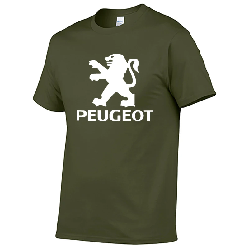 Мужская футболка с коротким рукавом с логотипом автомобиля peugeot летняя повседневная мужская однотонная хлопковая Футболка модная хип-хоп Harajuku мужская одежда - Цвет: 806