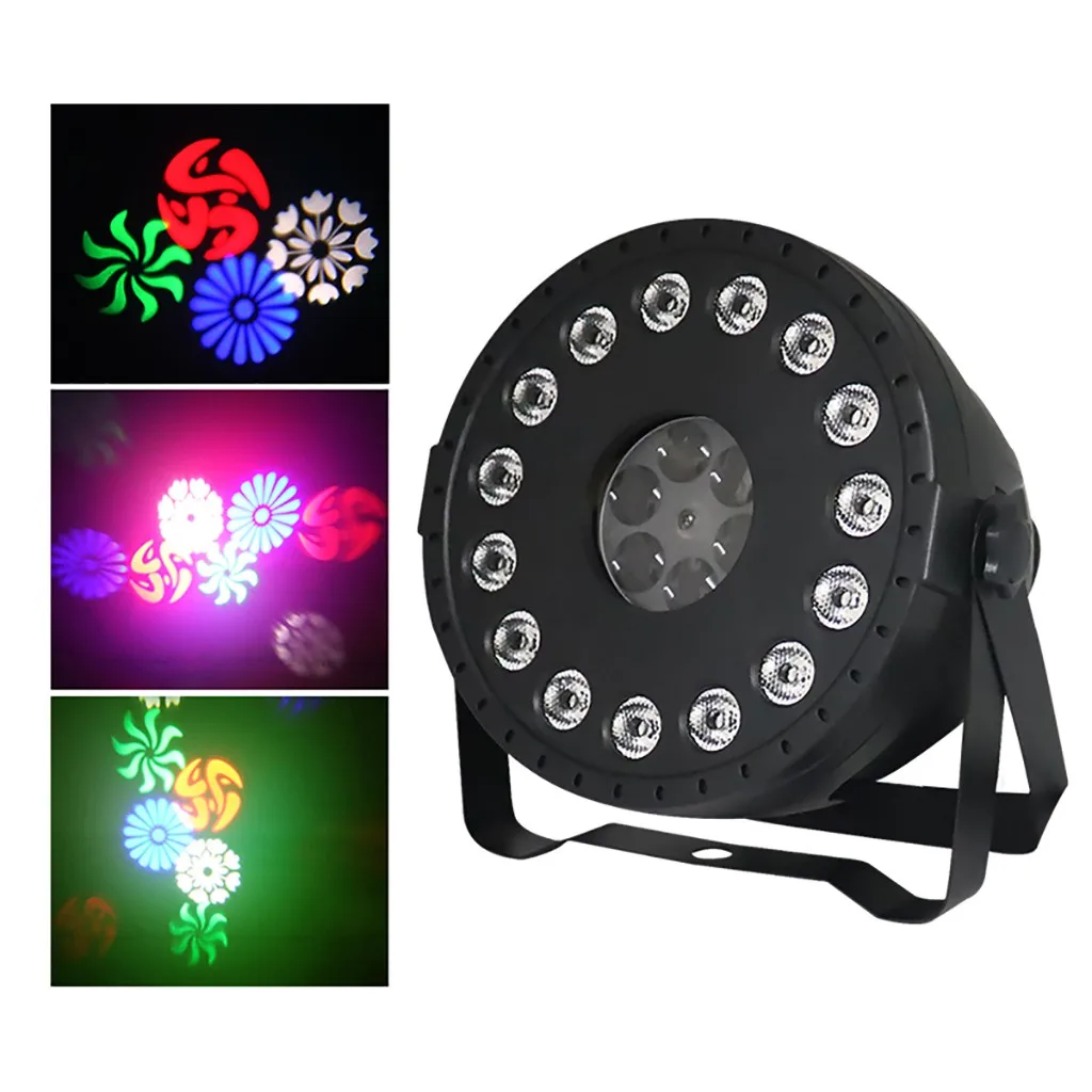 

Telecontrol 15 LED Lights And 4 Pattern Projectors DJ KTV Performance Party Designed for Christmas holiday party landscape#83038