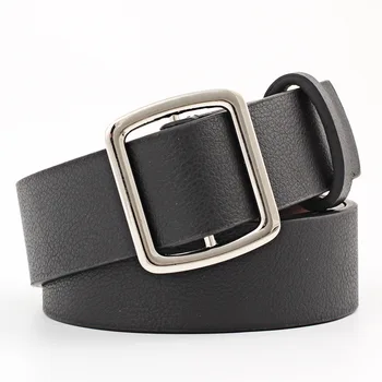 

103x3cm Needle-Free Smooth Buckle Women's Wide Leather Belt Fashion Decoration All-match Leather Belt Wholesale