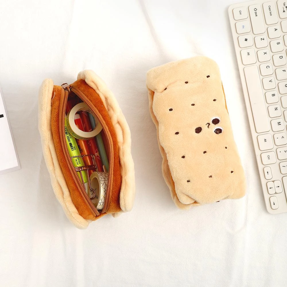 JIANWU, estuche de lápices con forma galleta, de gran capacidad, bolsa de lápiz de suministros escolares, suministros de Estuches escolares| - AliExpress