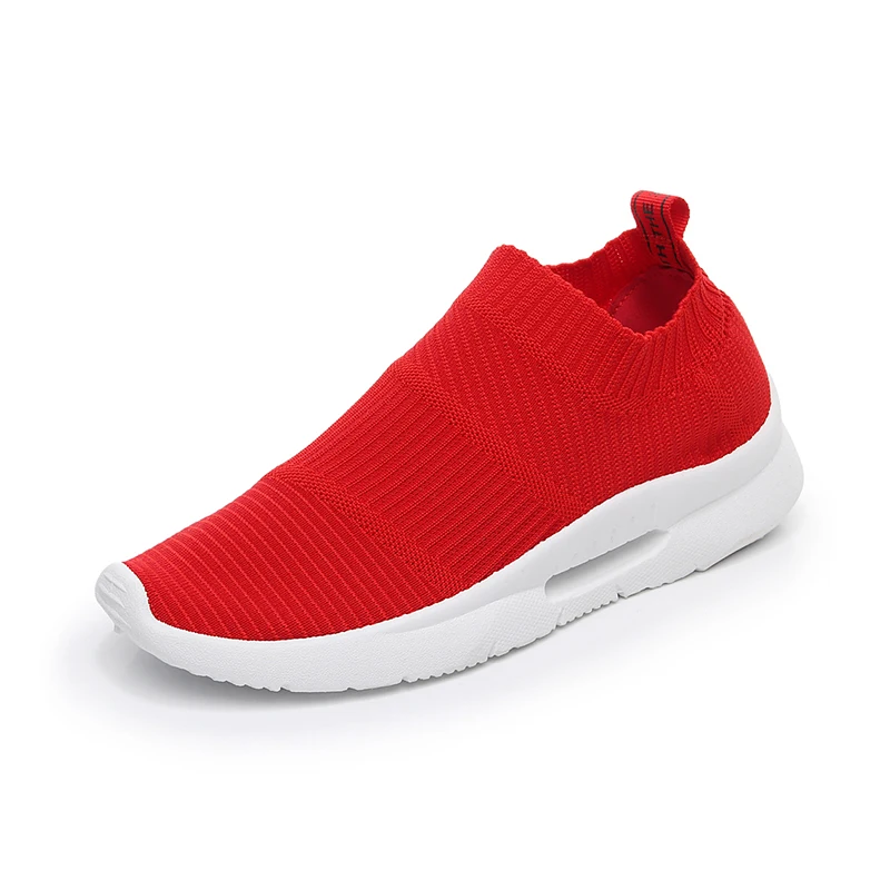 FZNYL Women Casual Vulcanized Shoes Breathable Fashionable Sock Sneakers Black Red Tenis Feminino Zapatillas Mujer - Цвет: Red