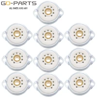Chassis Mount 9pin Ceramic Vacuum Tube Socket Base FOR 12AX7 ECC82 6922 EL84 6DJ8 12AU7 12AT7 Hifi Audio Guitar Tube AMP DIY 10P 2