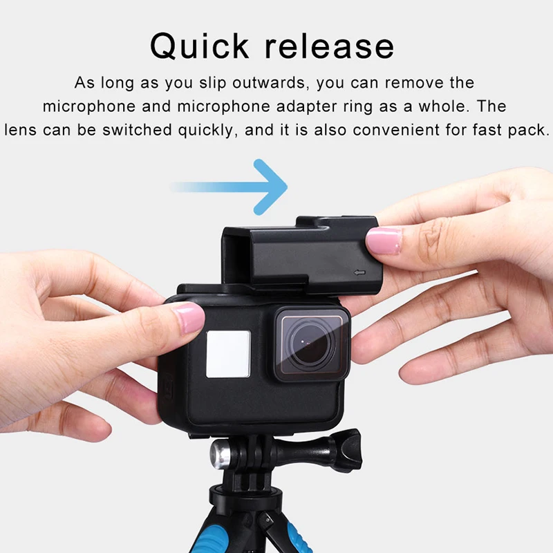 Горячая 3C-GP-3 GoPro держатель микрофона для чехол Quick Release адаптер для Gopro 7/6/5 Gopro аксессуары