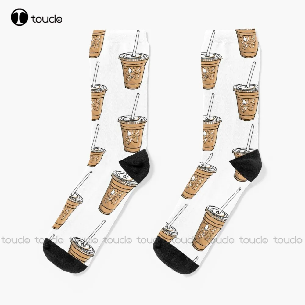 

Iced-Coffee Iced Coffee Coffee Drink Socks Workout Socks Women Christmas New Year Gift 360° Digital Print Personalized Custom