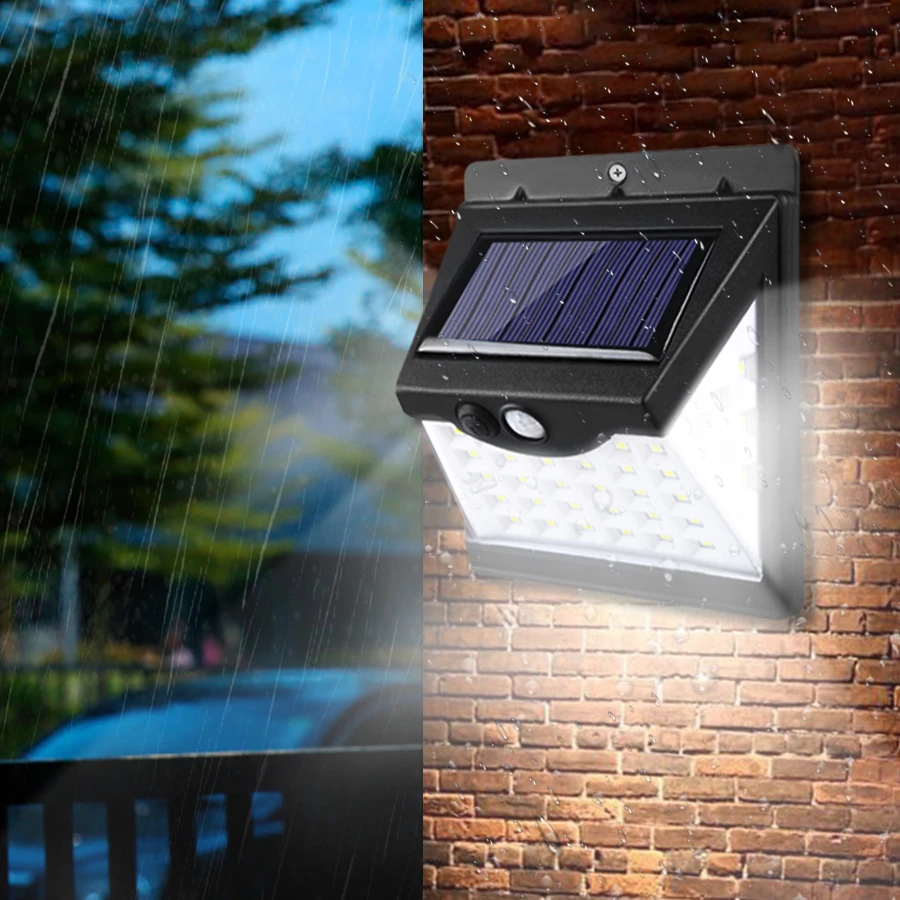 US Waterproof LED Solar Power PIR Motion Sensor Wall Light Outdoor Garden Lamp