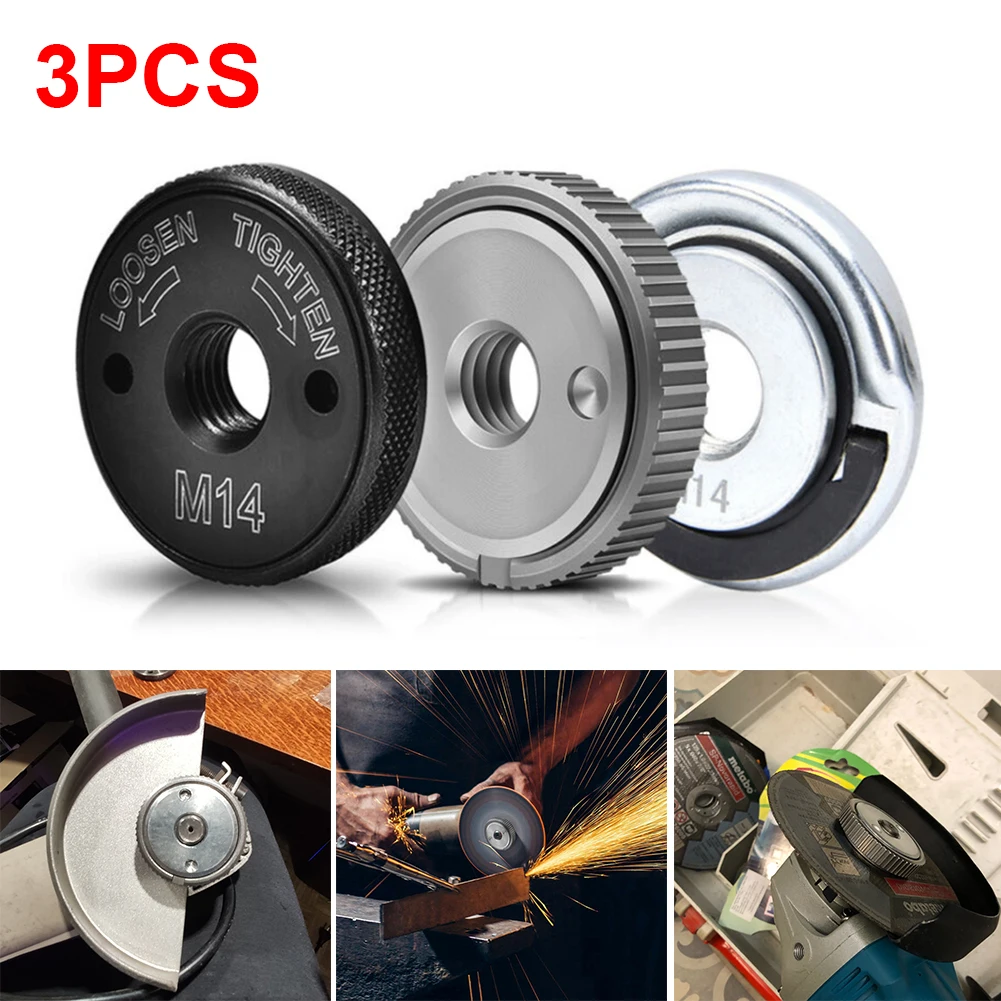 Details about   2* 50mm Quick Clamping Nuts M14 Angle Grinder Clamping Nut Flex 115-230mm Black 