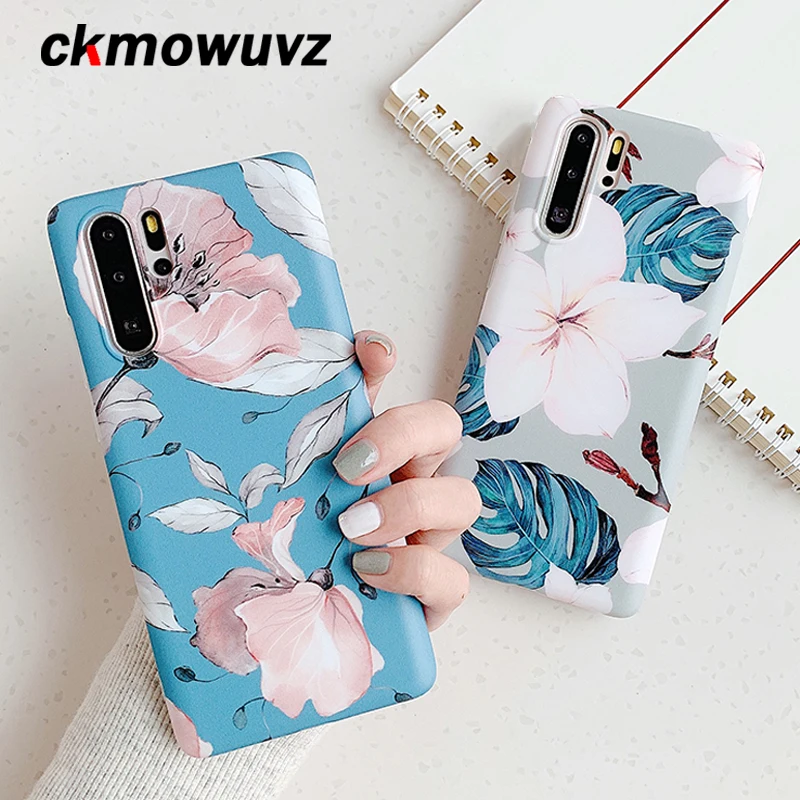 Flower Leaf Phone Case For Huawei P40 Pro P30 Lite P20 Mate 20 30 Back Cover Retro Soft Matte TPU Silicone Coque Capa | Мобильные