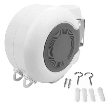 

13M Double Line Wall Hanger Retractable Clothesline Indoor Clothes Dryer Drying Rack Laundry Storage & Organization TB Sale