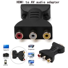 Позолоченный HDMI Male To 3 RGB RCA видео и аудио адаптер AV компонентный конвертер адаптер для 720P 1080iP 1080P HATV dvd-проектор