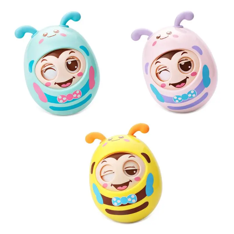 

Safety Adorable Blinking Eyes Tumbler Doll Baby Teething Toys for 6-12 Month Infants Newborns Gift