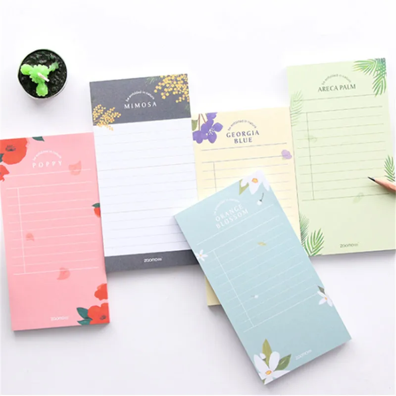 

New Simple Memo Pad Creative Floral Pattern Can Tear Notepad School Office Supply For Students Gift Hot Sale Free Shipping