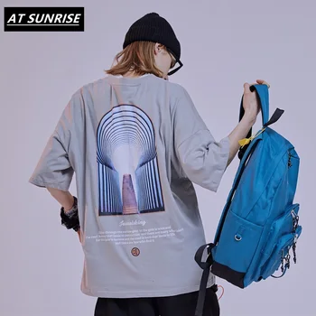 

Leisure Harajuku T Shirt Mens 2020 Hip Hop Streetwear Painting Printed Half Sleeve Loose Short Sleeve Tops Tees Black white