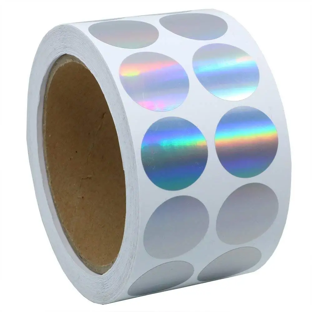 

Silver Color Coding Dots | Tiny Holographic Round Dot Stickers | 1" Labels--Total 1,000 Per Roll