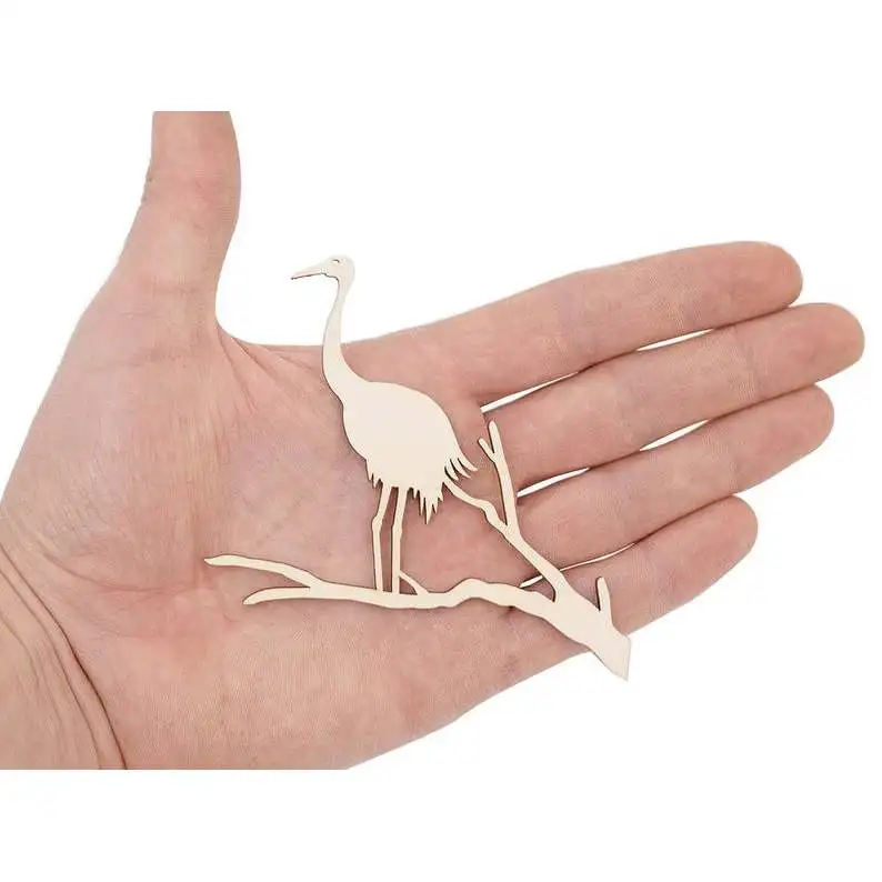 

Wooden Bird On The Tree Branch (9cm) Shape Ornaments Craft Decoration Gift Decoupage Cut Out 0703