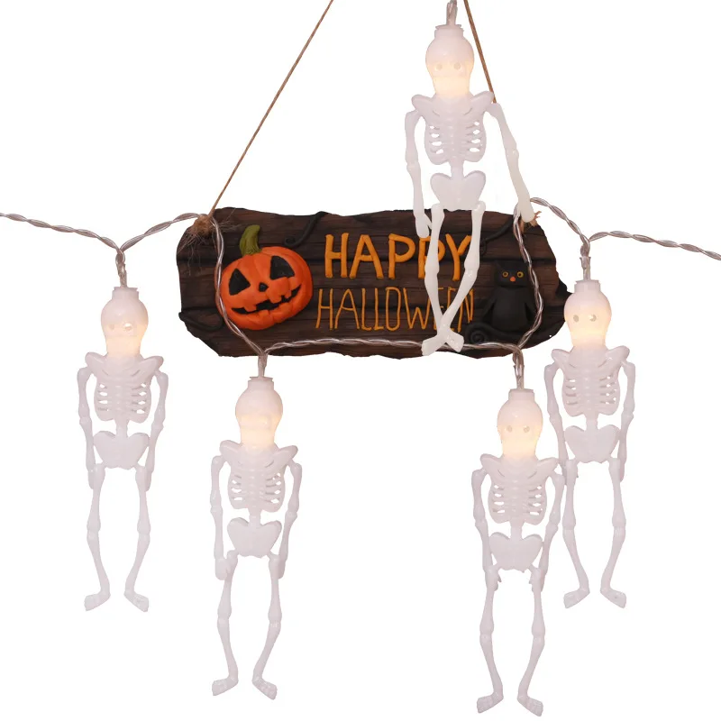 2.5M 10 Leds Halloween Led String Light Skull Decorative Lights Fairy LED Garland Outdoor Indoor Decoration Battery Powered | Дом и сад