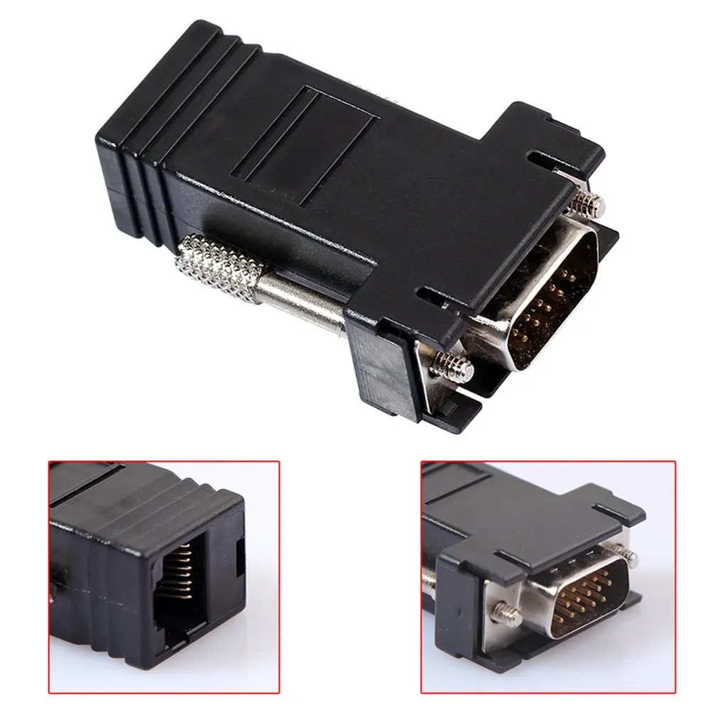 2 шт. RJ45 для мини VGA удлинитель Шнур Мужской Женский для Lan Cat5 Cat5e RJ45 Ethernet адаптер для ПК ноутбук конвертер