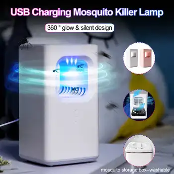 

New Square Pink / White USB Mosquito Killer Lamp USB Low Noise Insect Repellent Mosquito Dispeller For Home Hotel Office