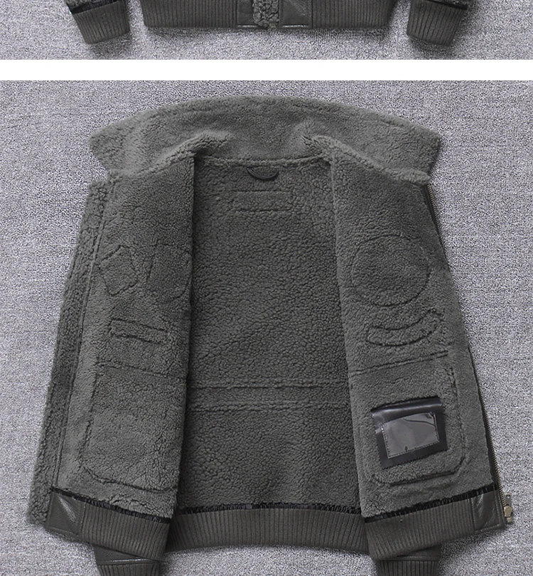 FERNER новые оригинальные Экологичные меховые мужские короткие кожаные куртки кожаная куртка B3 военно-воздушные силы Бойцовский костюм зимняя мотоциклетная Меховая куртка