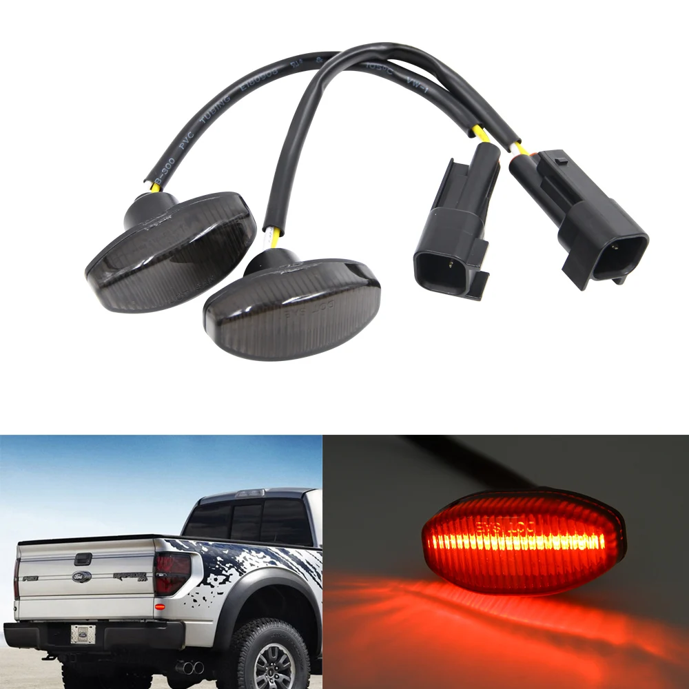 2pcs Red Rear led side marker light lamp For Ford F150 SVT Raptor 2010