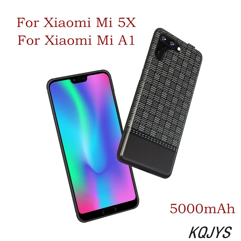 

KQJYS 5000mAh External Power Bank Battery Charging Cover For Xiaomi Mi 5X /A1 Battery Case Battery Charger Cases