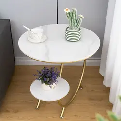 Mesa de centro de mármol y pizarra de estilo minimalista nórdico, mueble lateral para sala de estar, sofá, mesa redonda para dormitorio, mesa auxiliar para escritorios