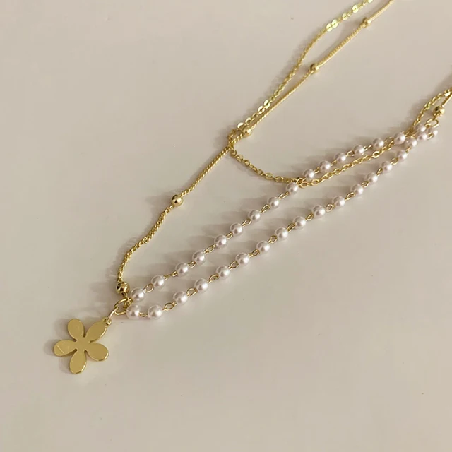 Huge Bud Necklace 14k Real Gold Plated 