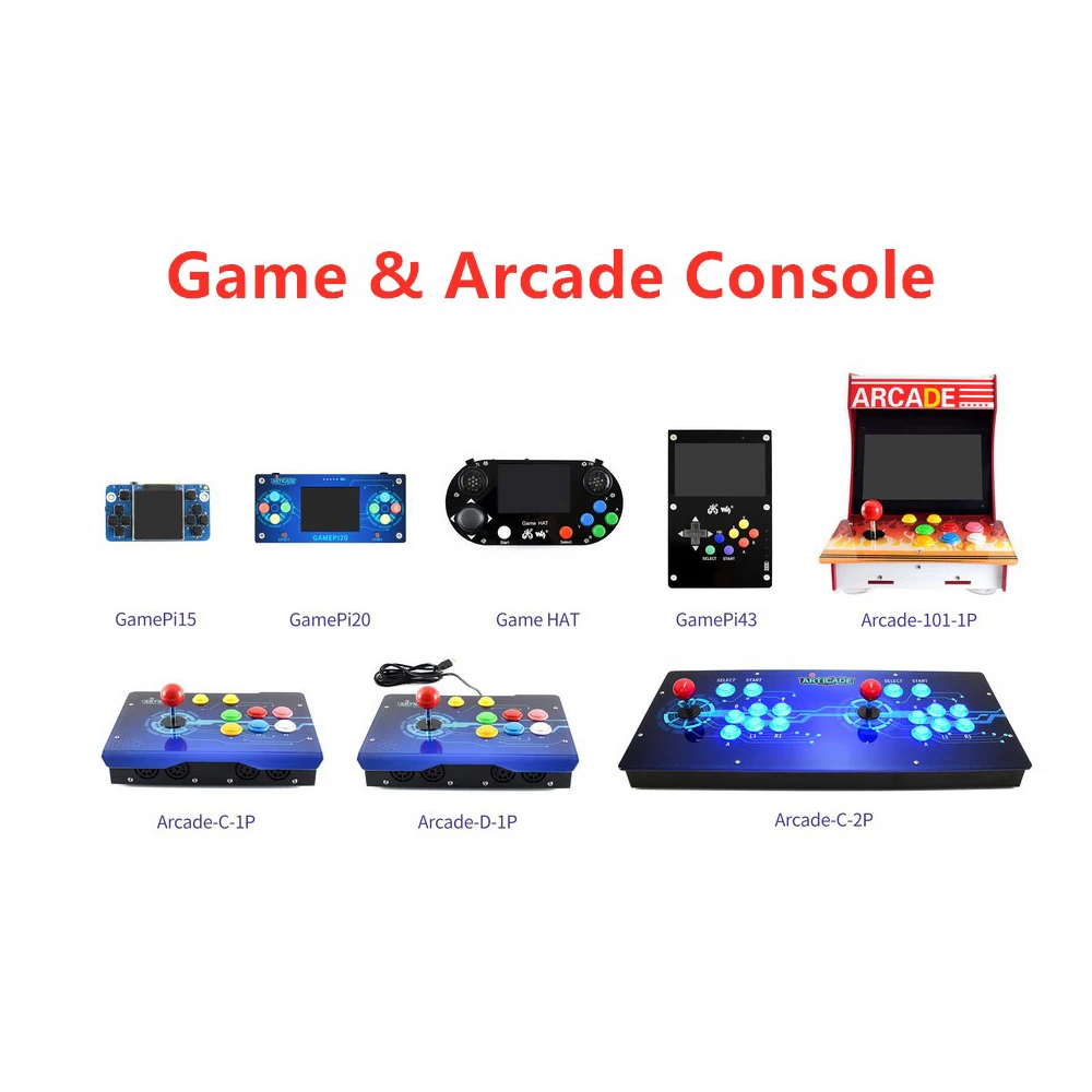 ShenzhenMaker Waveshare игровая и аркадная консоль, дисплей на основе Raspberry Pi, 1,54 дюйма, 2,0 дюйма, 3,5 дюйма, 4,3 дюйма, 10,1 дюйма