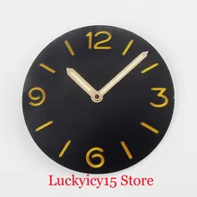 Стерильный черный 38,9 мм Циферблат часов+ часы ручной Калибр ETA 6497 6498 ручной завод