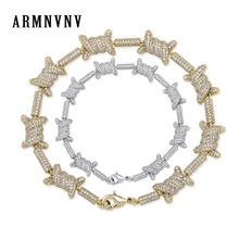 ARMNVNV ювелирные изделия в стиле хип-хоп с узелком золотистого и серебристого цвета, 3 А браслет с кубическим цирконием