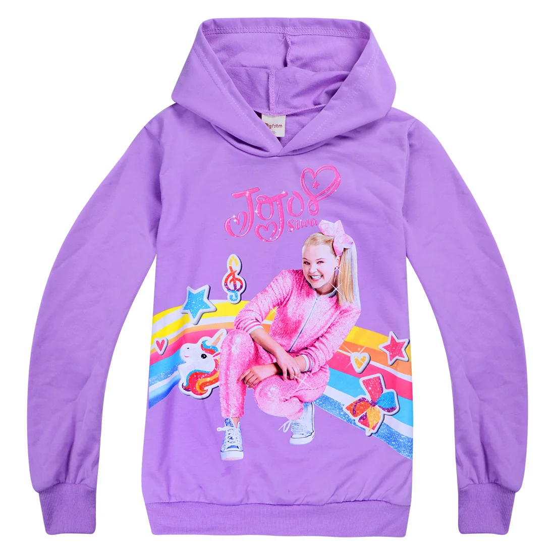 Лидер продаж; JOJO siwa; Детский свитер; топ с длинными рукавами; толстовки с капюшоном; футболка; одежда для малышей; Рождественская Одежда для маленьких девочек; футболки с капюшоном для малышей - Цвет: T7275-purple