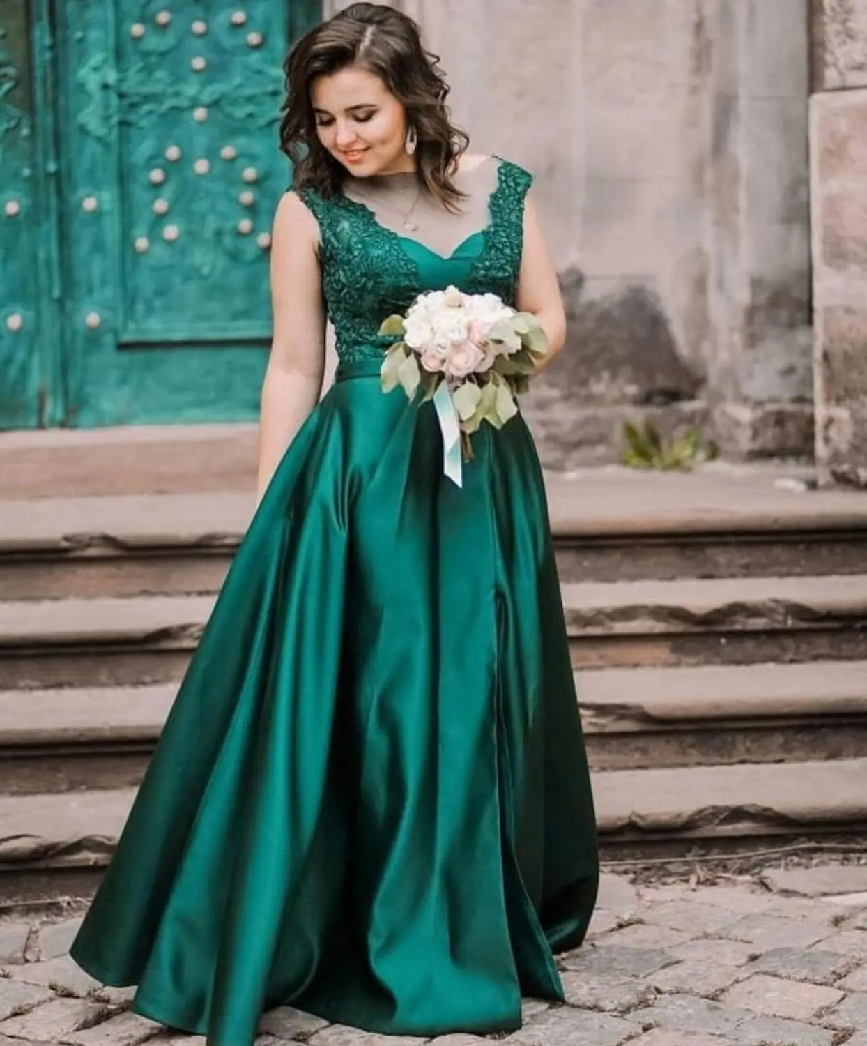 2020 Prom vestido para mujer vestidos de fiesta largos elegantes de gala  Satin verde Prom vestidos largo vestido para el baile para mujer|Vestidos de  graduación| - AliExpress