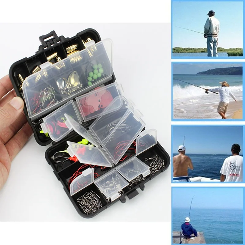 

128PCS/Routine Sub-bait Accessories Portable Lead Countersunk Head Revolving Connector Harness Sink Set Storage Box
