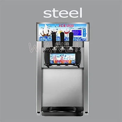 steel color Производитель мороженого 1.8л* 2 коммерческое автоматическое йогуртное мороженое машина 3 вкуса маленькая мягкая машина для мороженого 220 В/110 В - Цвет: steel color