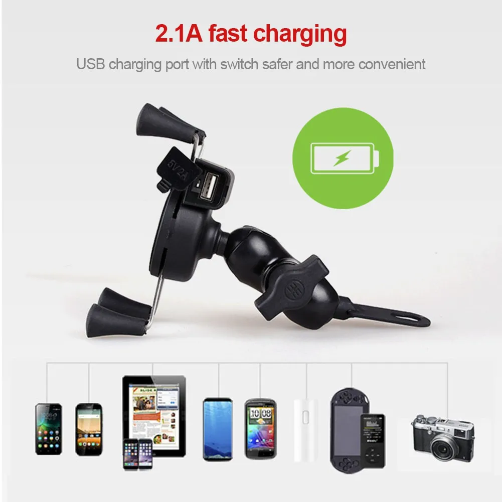 Мотоцикл USB мобильный зарядный кронштейн e-велосипед мобильный телефон кронштейн с USB зарядное устройство объектив сиденье