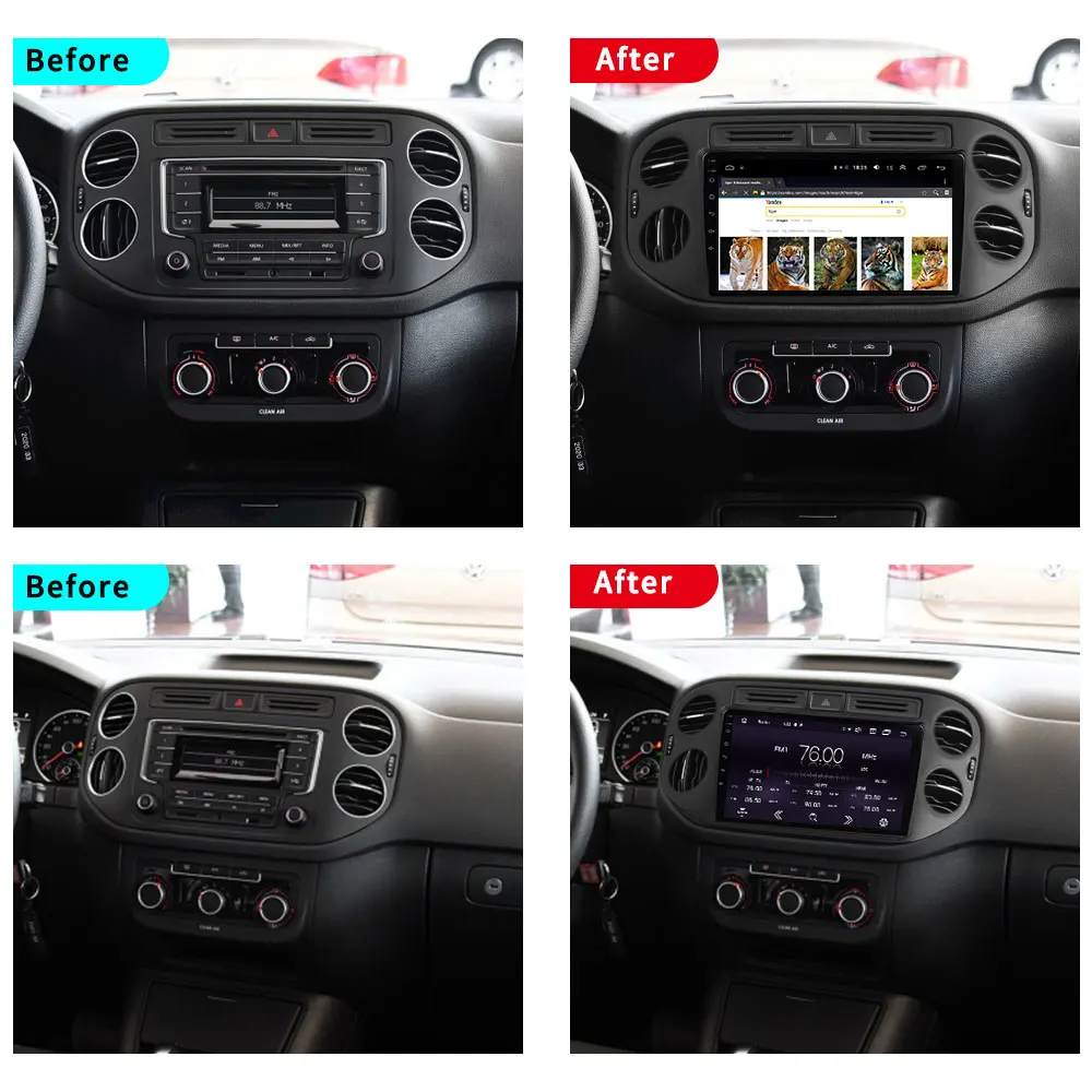 EKIY " ips Android 9,0 автомагнитола, Авто Мультимедиа Стерео для Volkswagen VW Tiguan 2010- gps Navi навигация 4G видео плеер