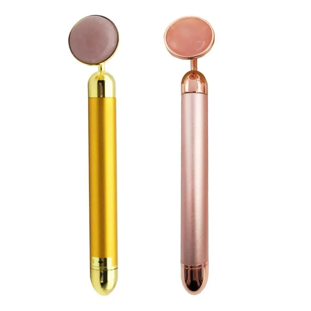 

Facial Beauty Roller Massager Stick with Jade Head Slimming Face roller Gold Colour Vibration Lift Skin Tightening Wrinkle Bar