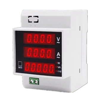 

AC80-300V Multi-functional Digital Din Rail 100A Current Voltage Power Factor Meter Ammeter Voltmeter