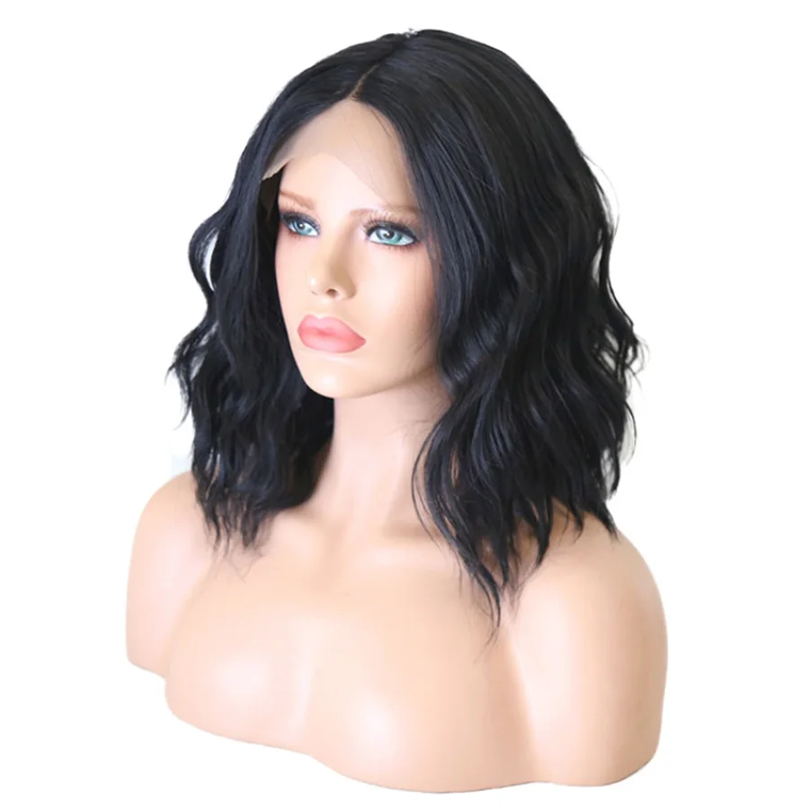 Beauty On Line короткий Боб 13*4 синтетические волосы на кружеве парик из натуральных