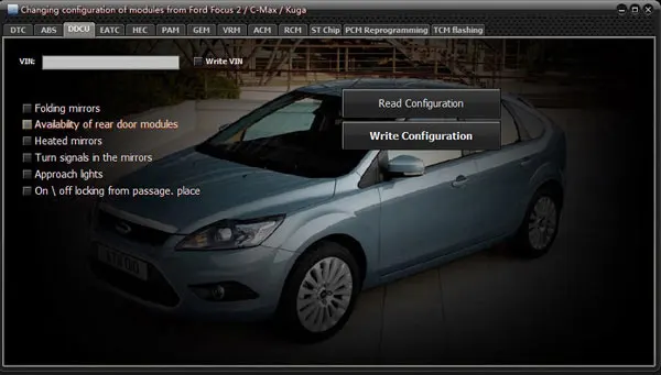 UCDS Changing configuration of module's from Ford Focus 2/C-Max/Kuga