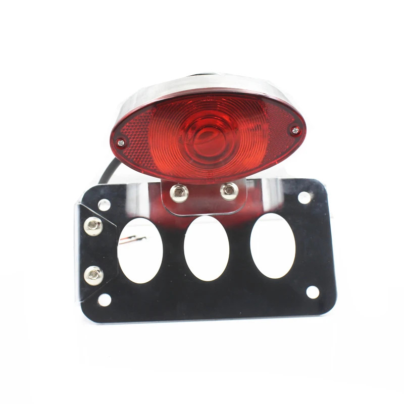 

Motorcycle Chrome 12v Side Mount License Plate Holder Tail Brake Light Custom For Harle Honda Yamaha Suzuki Kawasaki