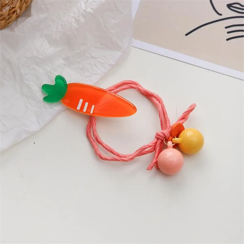 carrot Летние милые фруктовые резинки для женщин, девушек, детей эластичные волосы резиновые ленты аксессуары галстук резинка для волос конский хвост держатель головной убор - Цвет: carrot
