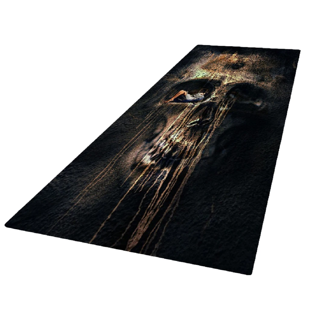 Non-Skid Hallway Runner Rug 3D Photo Printed Bedside Floor Carpet Door Mat 