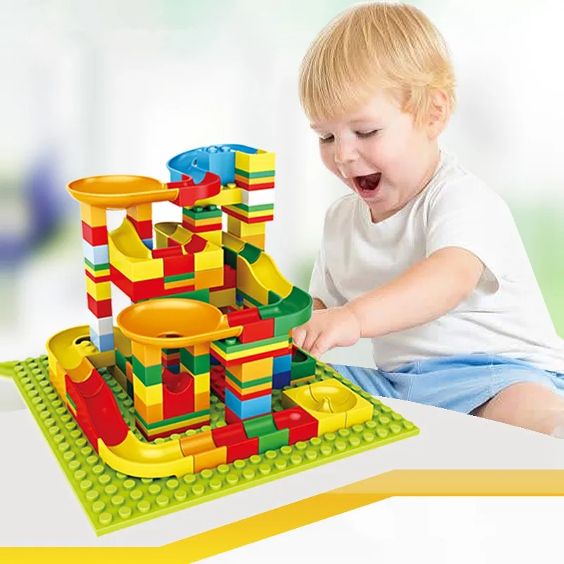 140 PCS Legoings Marble Race Run Duploed Block Compatible Building Blocks Funnel Slide Blocks Assemble Educational Toys For Chi 140 PCS Legoings Marble Race Run Duploed Block Compatible Building Blocks Funnel Slide Blocks Assemble Educational Toys For Chi