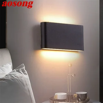 

AOSONG Outdoor Led Wall Sconces Patio Waterproof Ultra Thin Bedside Wall Lights Decorative For Courtyard Balcony Living Room