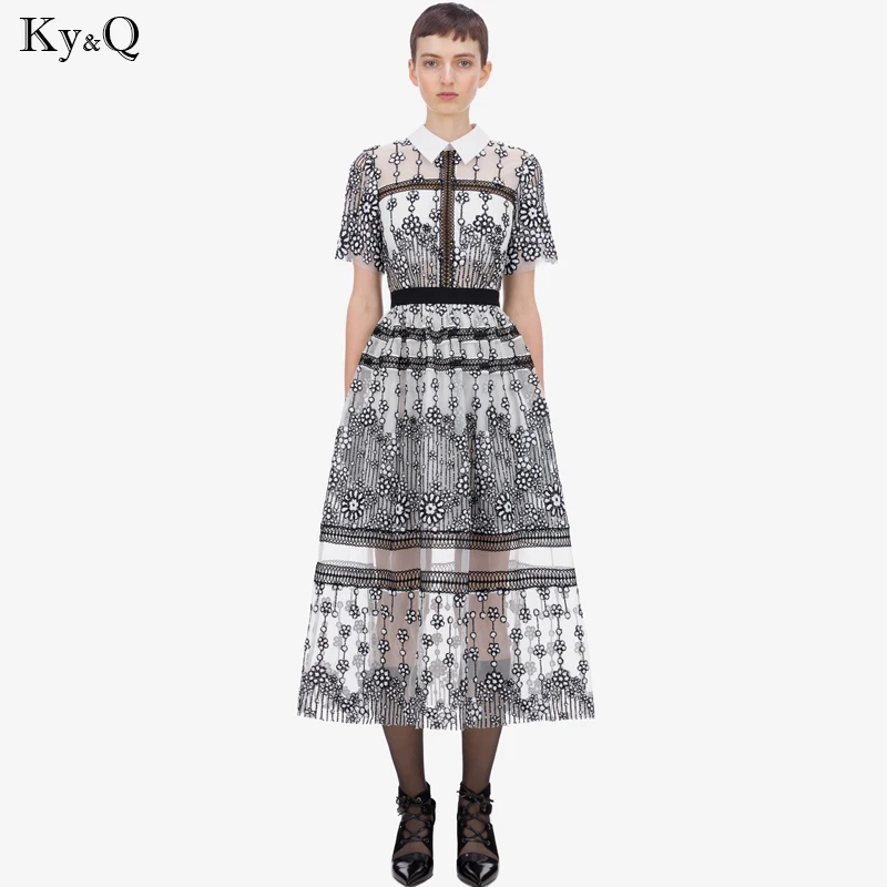 

2019 NEW women vintage lace dress high quality Sexy embroidery dress floral long party banquet long vestidos