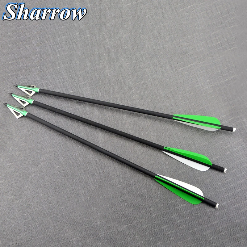 

6/12/20Pcs 16/17'' Crossbow Hunting Carbon Arrow ID7.6mm for Bow Hunting with Blade Hunting ArrowHeads Bow and Arrow Shooting