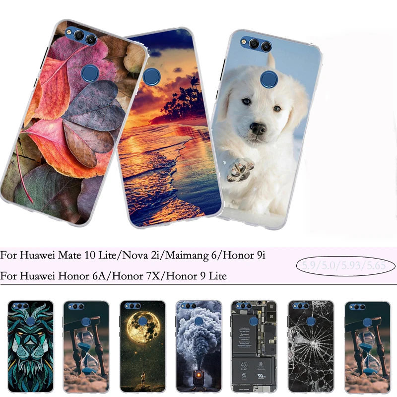 Чехол для Huawei Mate 10 Lite Maimang 6 Honor 9i мягкий чехол 6A 7X 9 lite |