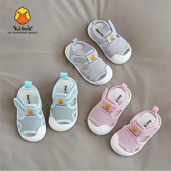 

12-16.5cm Sport Kids Sandals Mesh Breathable Baby Boys Girls Sandals Closed Toe Infant Toddler Shoes Soft Flats First Walkers